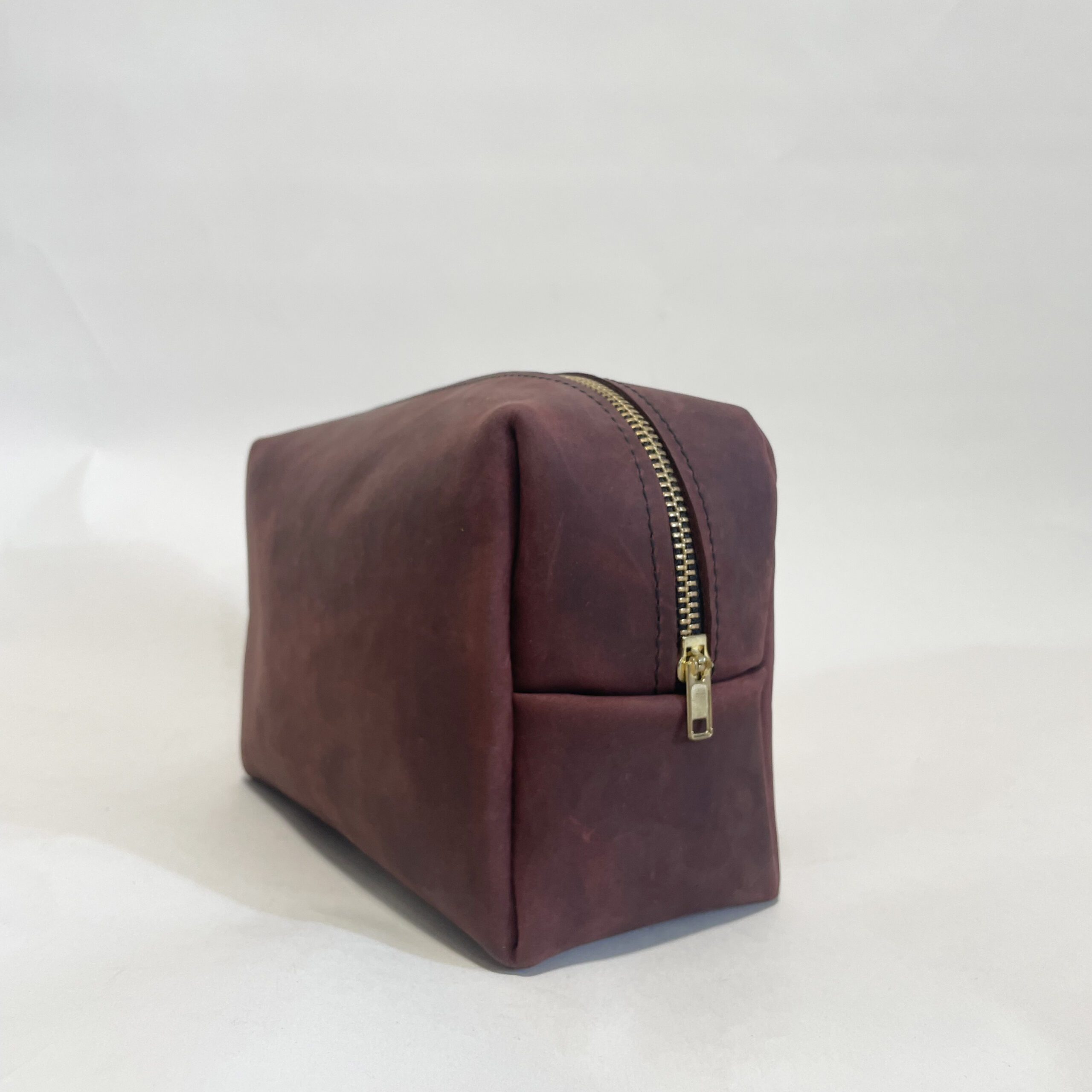 merlot leather dopp kit
