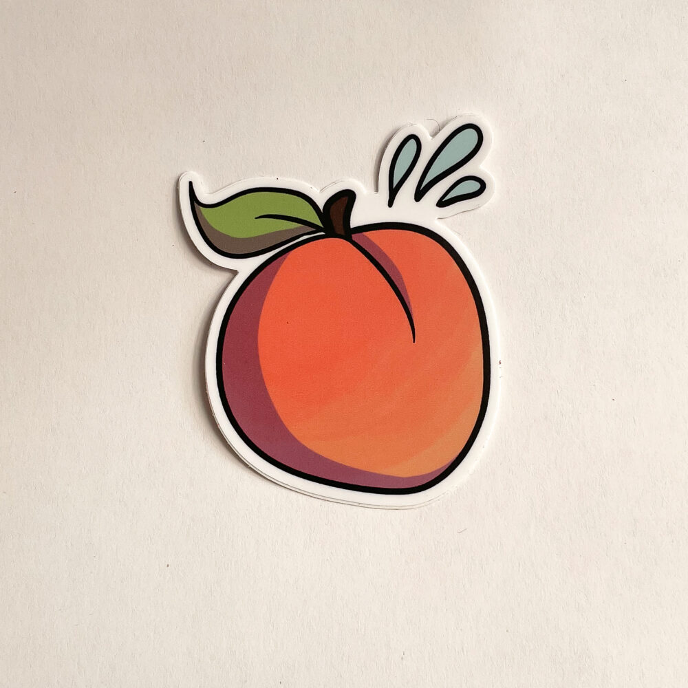 Sticker of Peach with splash marks