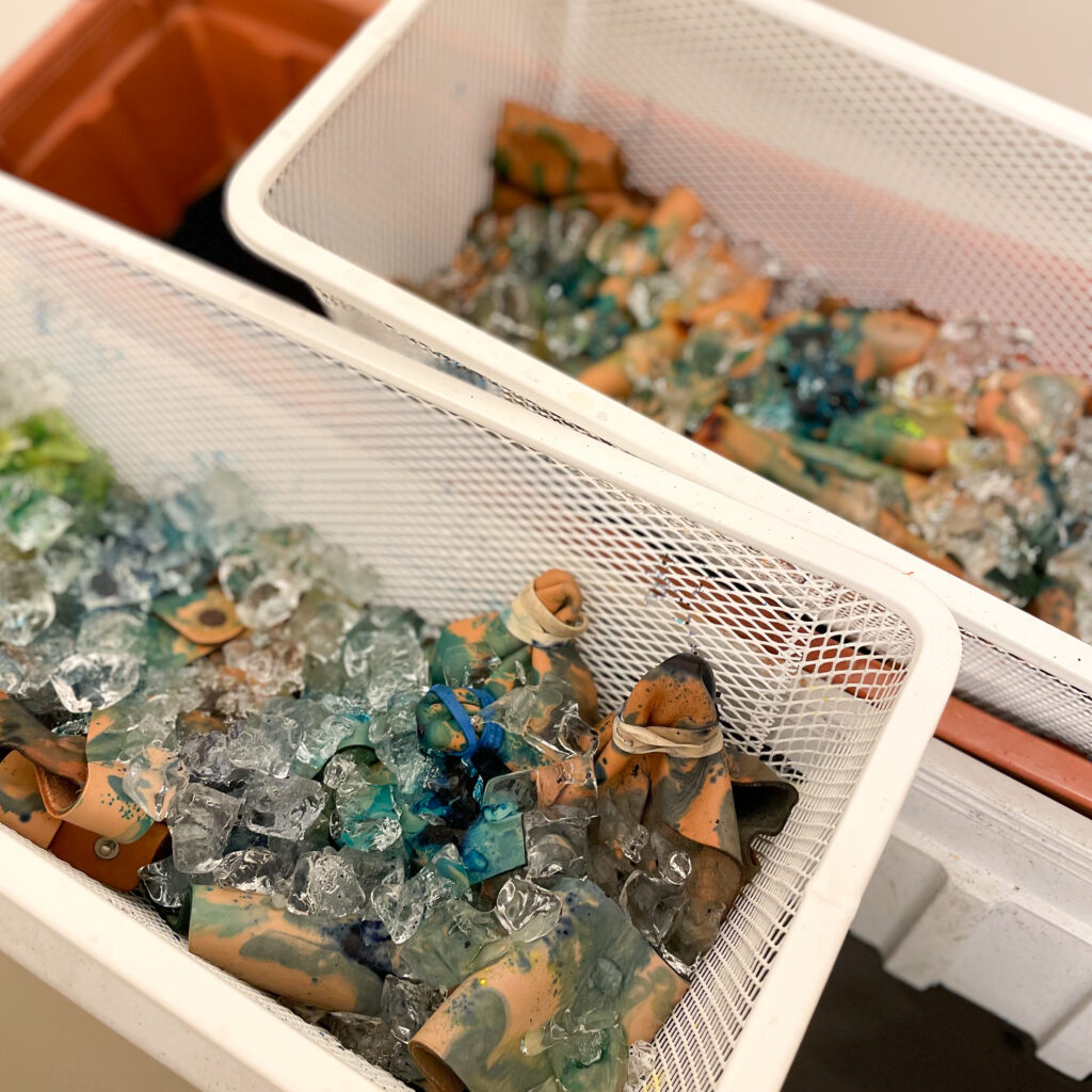 ice dyeing melting