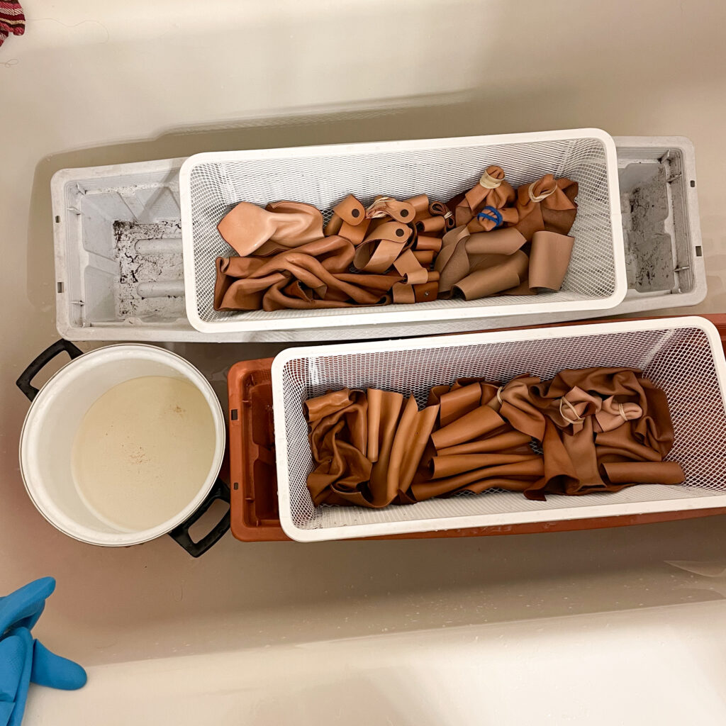 ice dyeing, before