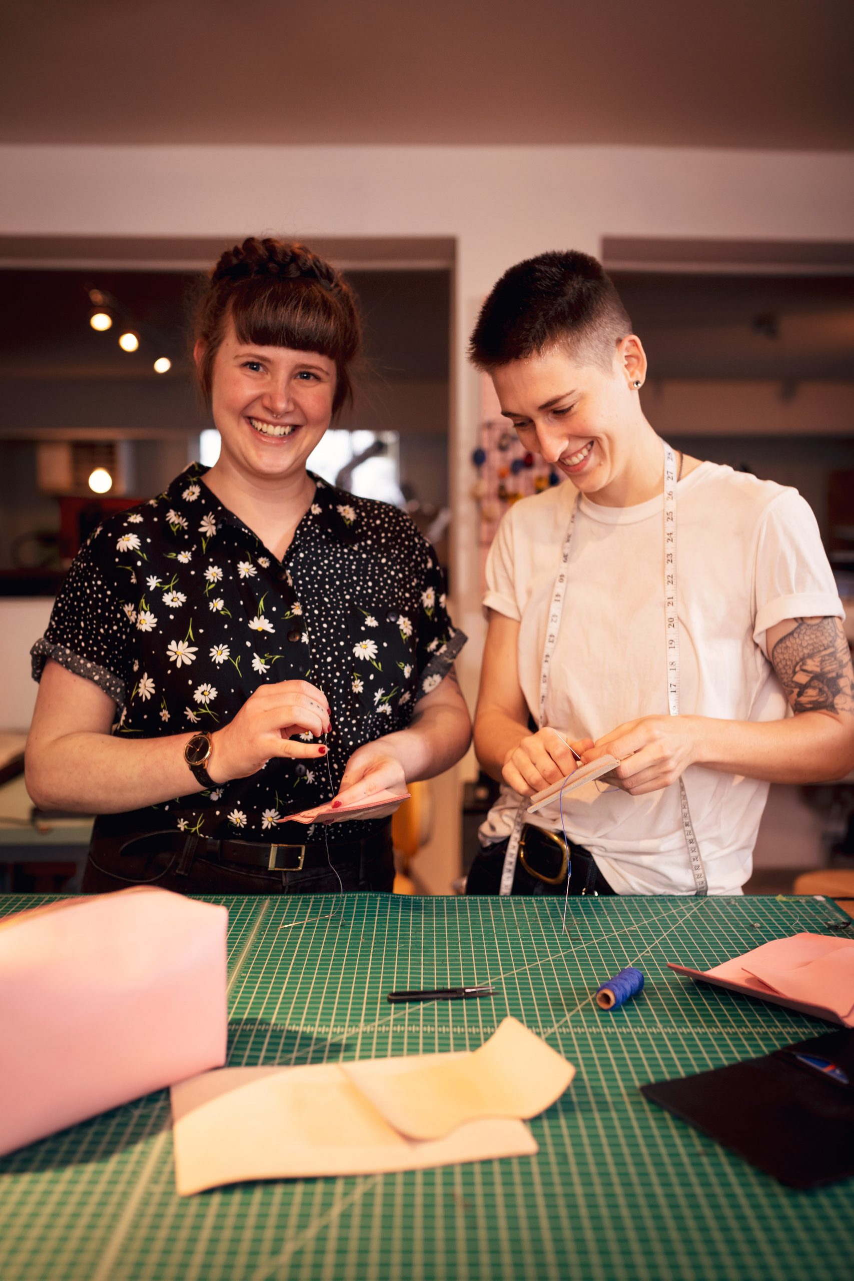 tess and ariss make leather wallets